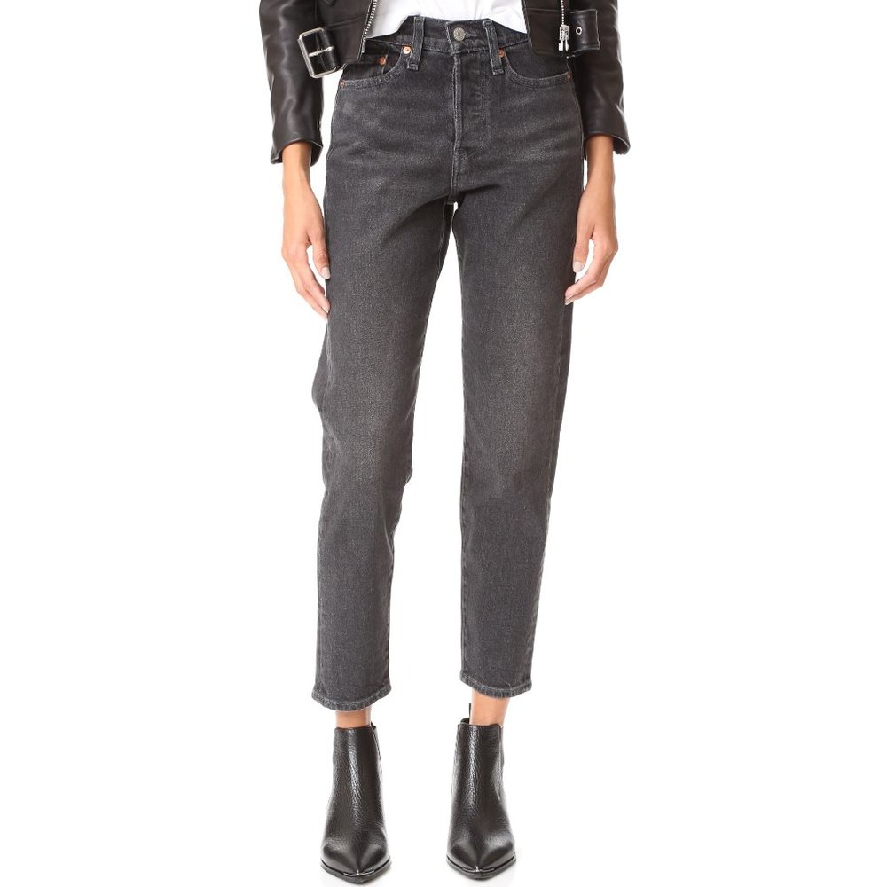 LEVI'S HIGH RISE WEDGIE JEANS - DEE DEE WASH - WASHED BLACK - 29